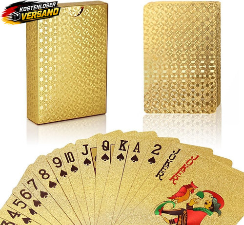 Pokerkarten set aus - aus, goldfolie