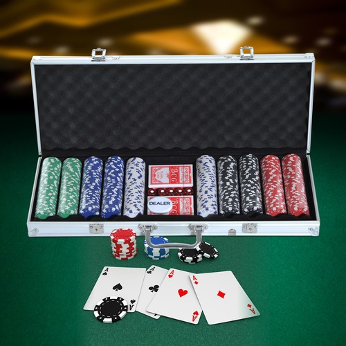 Homcom pokerkoffer pokerset - pokerkoffer,