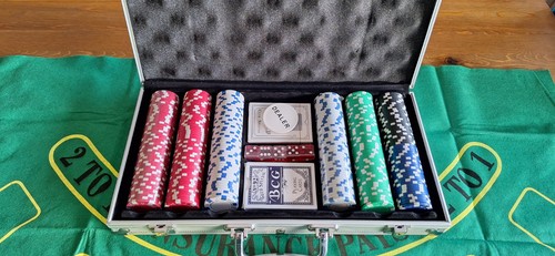 Poker set chips würfel - set,