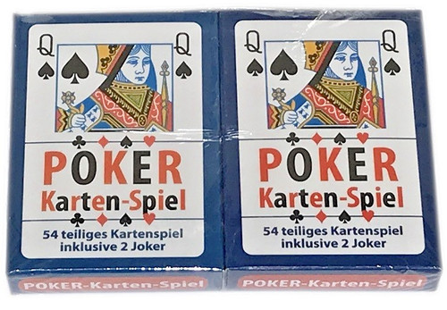 Pokerkarten set 54 blatt - 1x, 2x
