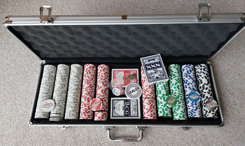 Poker koffer set - set, clay